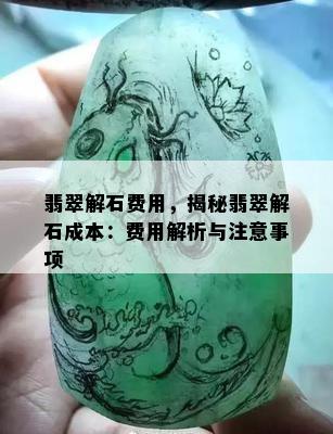 翡翠解石费用，揭秘翡翠解石成本：费用解析与注意事项