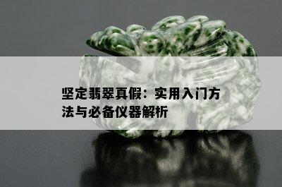 坚定翡翠真假：实用入门方法与必备仪器解析