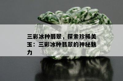 三彩冰种翡翠，探索珍稀美玉：三彩冰种翡翠的神秘魅力