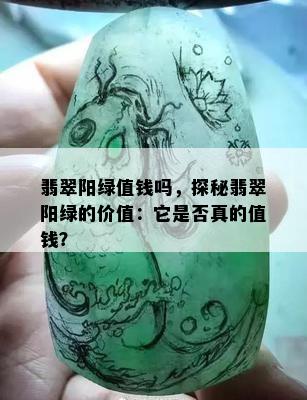 翡翠阳绿值钱吗，探秘翡翠阳绿的价值：它是否真的值钱？