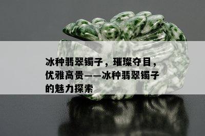 冰种翡翠镯子，璀璨夺目，优雅高贵——冰种翡翠镯子的魅力探索