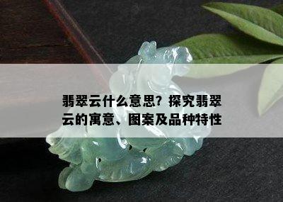 翡翠云什么意思？探究翡翠云的寓意、图案及品种特性