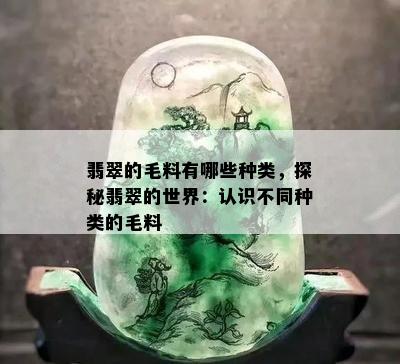 翡翠的毛料有哪些种类，探秘翡翠的世界：认识不同种类的毛料