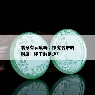 翡翠有润度吗，探究翡翠的润度：你了解多少？