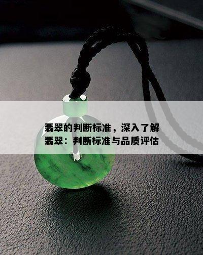 翡翠的判断标准，深入了解翡翠：判断标准与品质评估