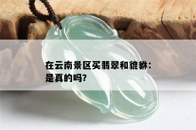 在云南景区买翡翠和貔貅：是真的吗？