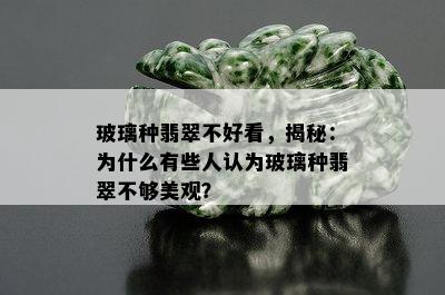 玻璃种翡翠不好看，揭秘：为什么有些人认为玻璃种翡翠不够美观？