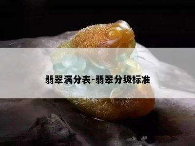 翡翠满分表-翡翠分级标准