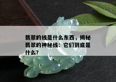 翡翠的线是什么东西，揭秘翡翠的神秘线：它们到底是什么？