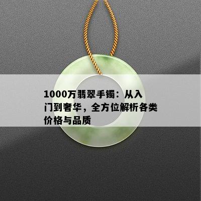 1000万翡翠手镯：从入门到奢华，全方位解析各类价格与品质