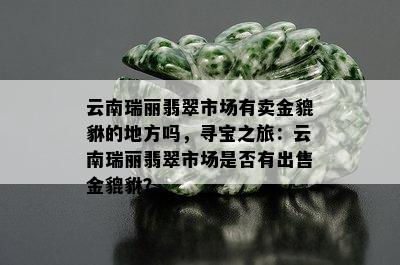 云南瑞丽翡翠市场有卖金貔貅的地方吗，寻宝之旅：云南瑞丽翡翠市场是否有出售金貔貅？