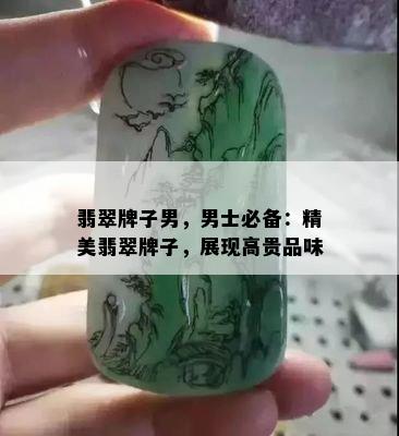 翡翠牌子男，男士必备：精美翡翠牌子，展现高贵品味