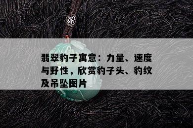 翡翠豹子寓意：力量、速度与野性，欣赏豹子头、豹纹及吊坠图片