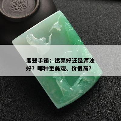 翡翠手镯：透亮好还是浑浊好？哪种更美观、价值高？