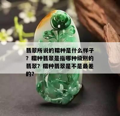 翡翠所说的糯种是什么样子？糯种翡翠是指哪种级别的翡翠？糯种翡翠是不是最差的？