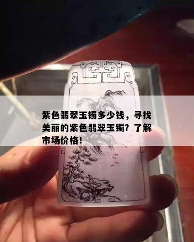 紫色翡翠玉镯多少钱，寻找美丽的紫色翡翠玉镯？了解市场价格！