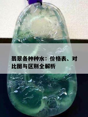 翡翠各种种水：价格表、对比图与区别全解析