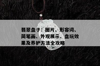 翡翠盘子：图片、形容词、简笔画、外观展示、盘玩效果及养护方法全攻略