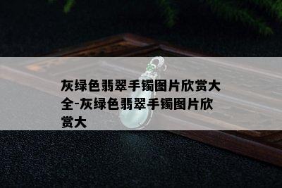 灰绿色翡翠手镯图片欣赏大全-灰绿色翡翠手镯图片欣赏大