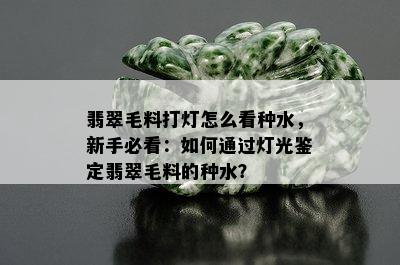 翡翠毛料打灯怎么看种水，新手必看：如何通过灯光鉴定翡翠毛料的种水？