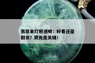 翡翠拿灯照透明：好看还是假货？荧光是关键！