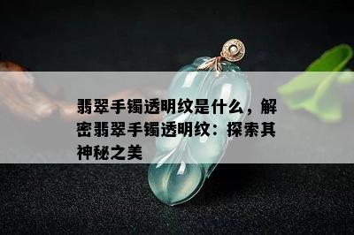 翡翠手镯透明纹是什么，解密翡翠手镯透明纹：探索其神秘之美