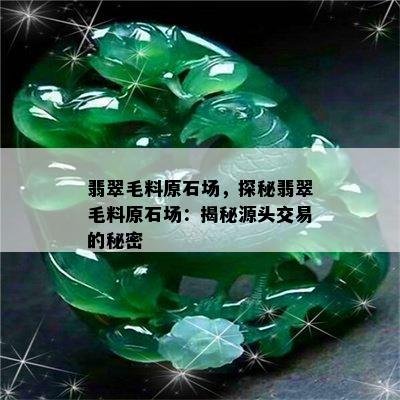 翡翠毛料原石场，探秘翡翠毛料原石场：揭秘源头交易的秘密