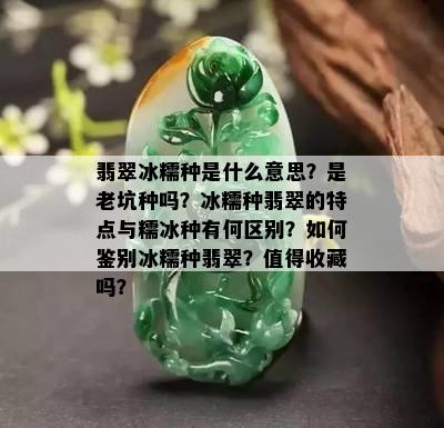 翡翠冰糯种是什么意思？是老坑种吗？冰糯种翡翠的特点与糯冰种有何区别？如何鉴别冰糯种翡翠？值得收藏吗？