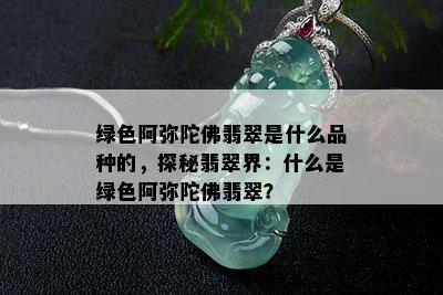 绿色阿弥陀佛翡翠是什么品种的，探秘翡翠界：什么是绿色阿弥陀佛翡翠？