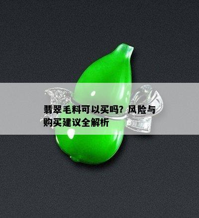 翡翠毛料可以买吗？风险与购买建议全解析