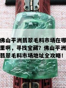 佛山平洲翡翠毛料市场在哪里啊，寻找宝藏？佛山平洲翡翠毛料市场地址全攻略！