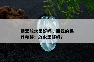 翡翠放水里好吗，翡翠的保养秘籍：放水里好吗？