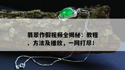 翡翠作假视频全揭秘：教程、方法及播放，一网打尽！