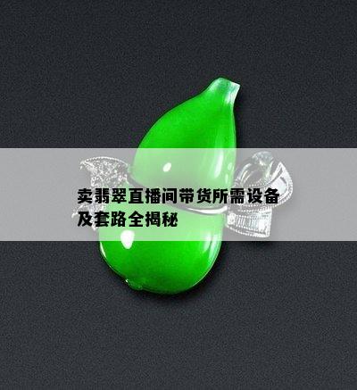 卖翡翠直播间带货所需设备及套路全揭秘