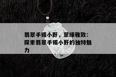 翡翠手镯小野，翠绿雅致：探索翡翠手镯小野的独特魅力