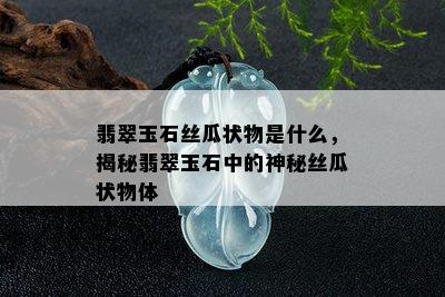 翡翠玉石丝瓜状物是什么，揭秘翡翠玉石中的神秘丝瓜状物体