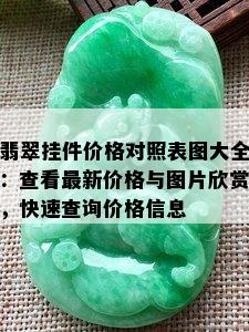 翡翠挂件价格对照表图大全：查看最新价格与图片欣赏，快速查询价格信息