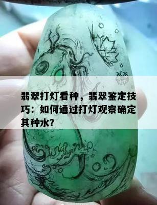 翡翠打灯看种，翡翠鉴定技巧：如何通过打灯观察确定其种水？