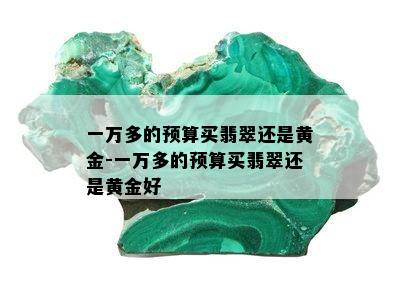 一万多的预算买翡翠还是黄金-一万多的预算买翡翠还是黄金好