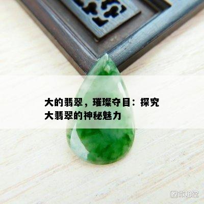 大的翡翠，璀璨夺目：探究大翡翠的神秘魅力