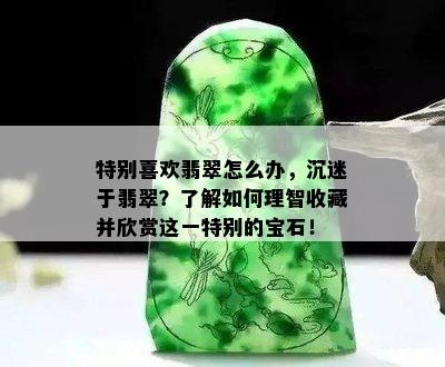 特别喜欢翡翠怎么办，沉迷于翡翠？了解如何理智收藏并欣赏这一特别的宝石！