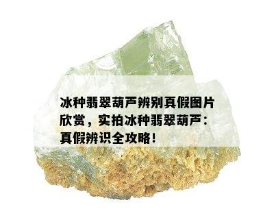 冰种翡翠葫芦辨别真假图片欣赏，实拍冰种翡翠葫芦：真假辨识全攻略！