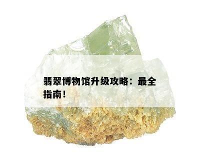 翡翠博物馆升级攻略：最全指南！