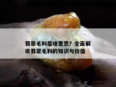 翡翠毛料是啥意思？全面解读翡翠毛料的知识与价值