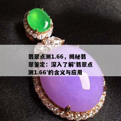 翡翠点测1.66，揭秘翡翠鉴定：深入了解'翡翠点测1.66'的含义与应用