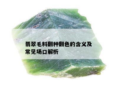 翡翠毛料翻种翻色的含义及常见场口解析