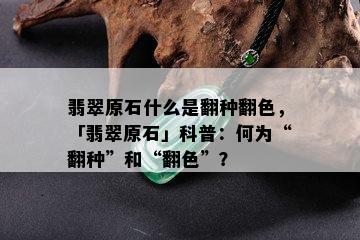 翡翠原石什么是翻种翻色，「翡翠原石」科普：何为“翻种”和“翻色”？