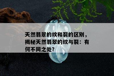 天然翡翠的纹和裂的区别，揭秘天然翡翠的纹与裂：有何不同之处？