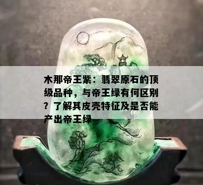 木那帝王紫：翡翠原石的顶级品种，与帝王绿有何区别？了解其皮壳特征及是否能产出帝王绿