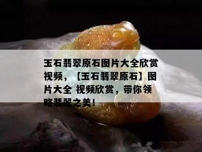 玉石翡翠原石图片大全欣赏视频，【玉石翡翠原石】图片大全 视频欣赏，带你领略翡翠之美！